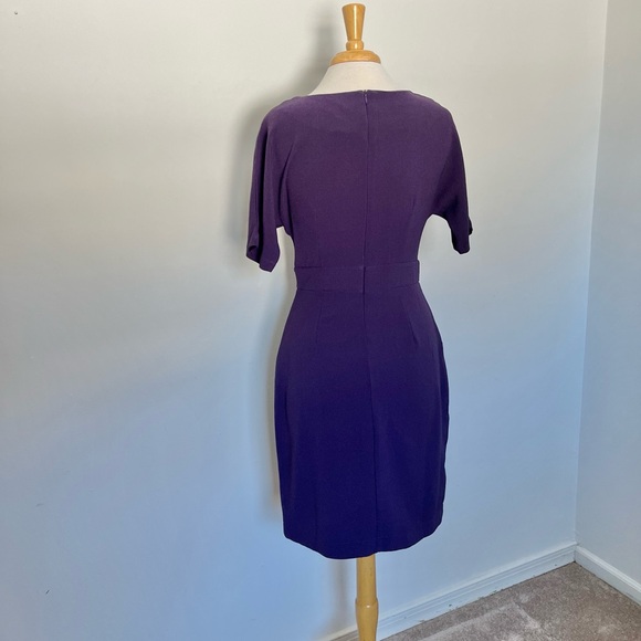 Bobeau Nordstrom Crepe Faux Wrap Skirt Dress Tulip -Size Small Purple Dolman - Picture 3 of 10